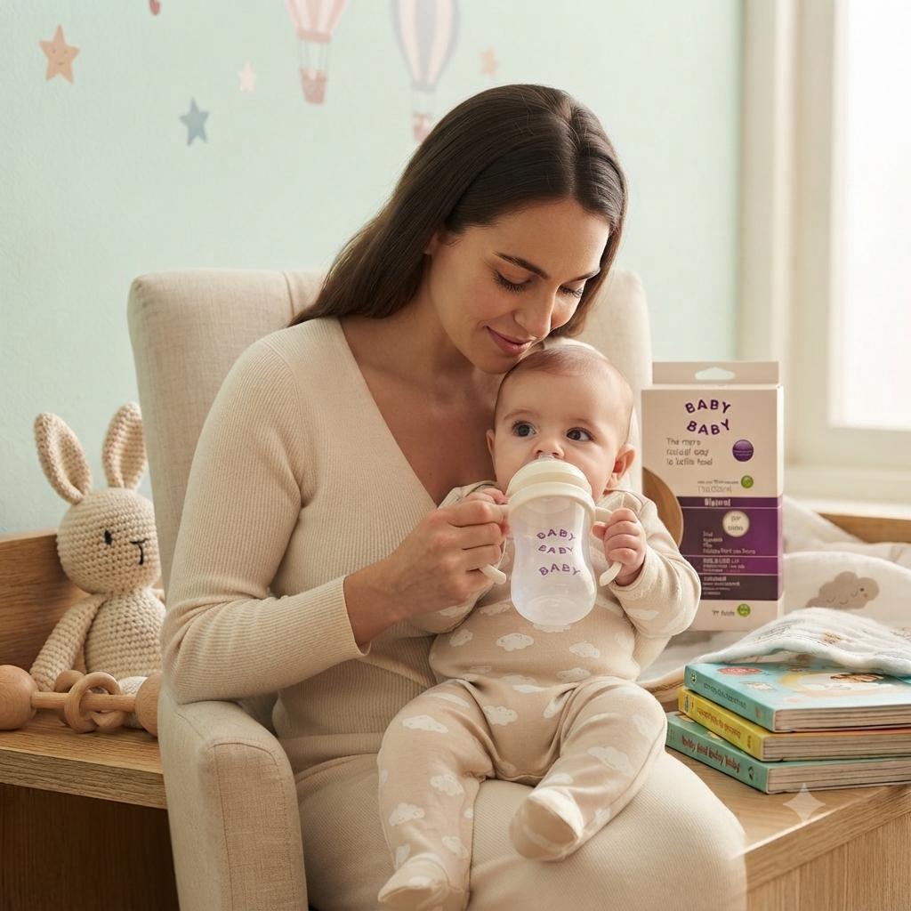 Tetero Anticólico Bebé 330ml – Sistema Doble Válvula Antireflujo, Libre de BPA