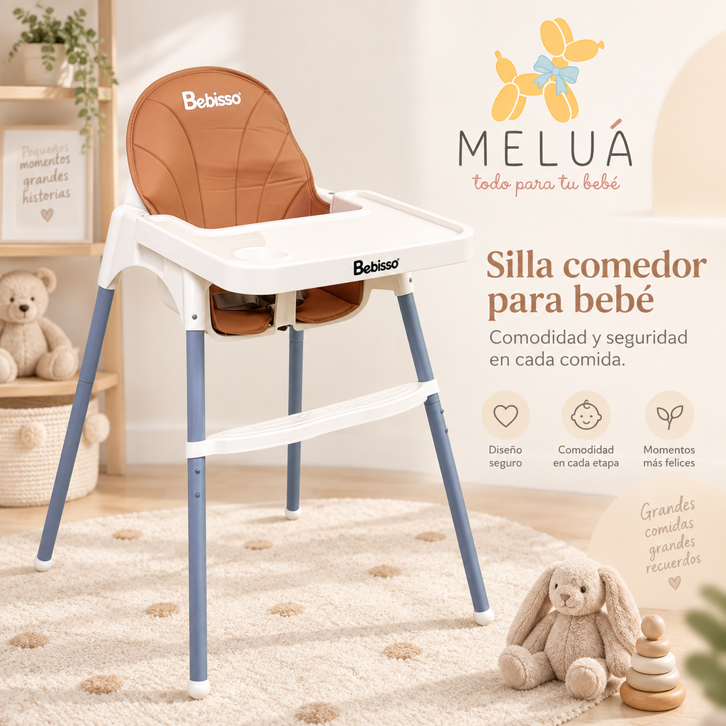 Silla Comedor para Bebé con Bandeja y Arnés | Bebisso