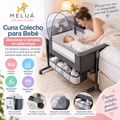 Cuna Colecho para Bebé con Mosquitero, Mecedora, Ruedas con Freno y Organizador