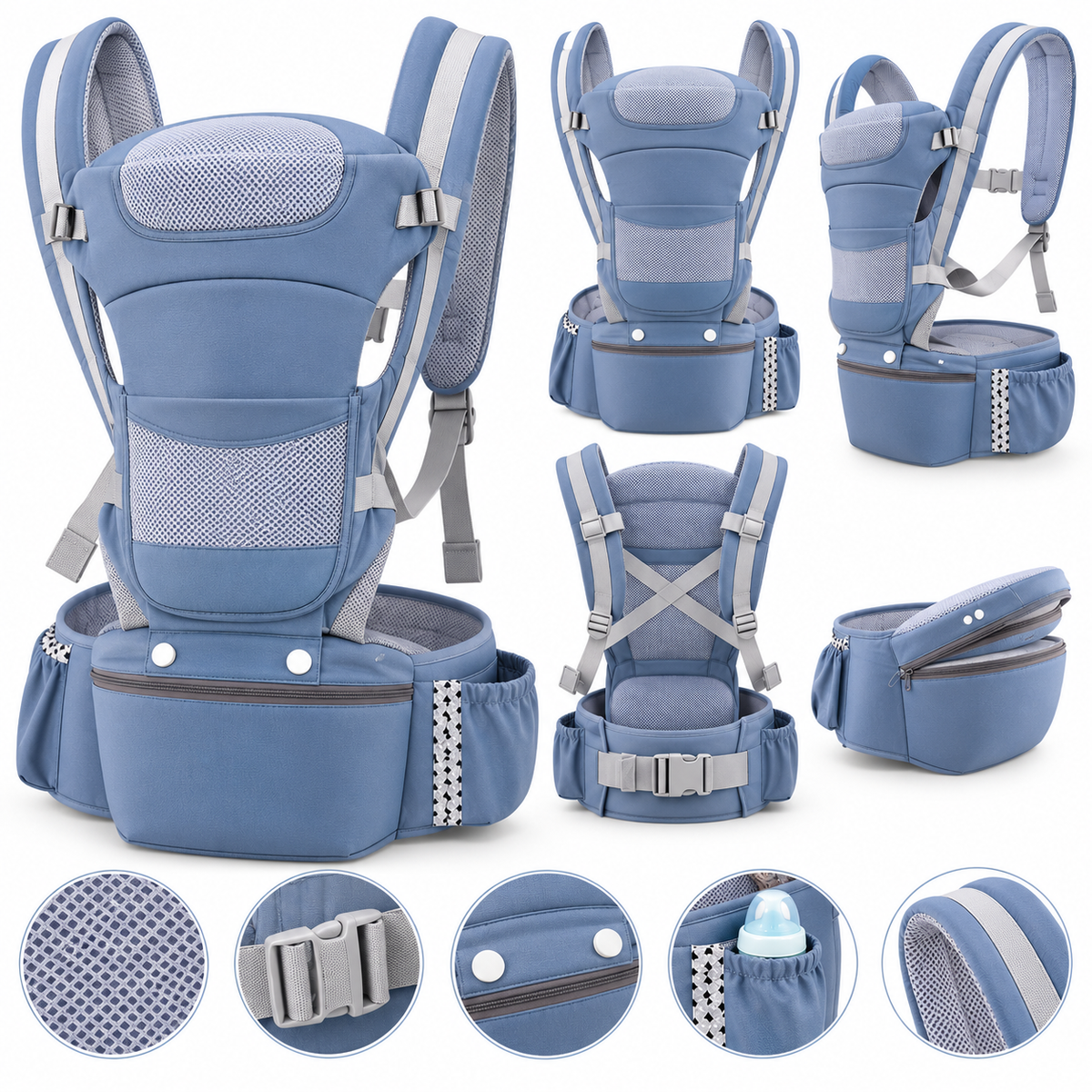 Mochila Portabebé Ergonómica con Hip Seat | Meluá
