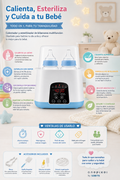 Esterilizador y Calentador de Teteros 5 en 1 con Pantalla LCD
