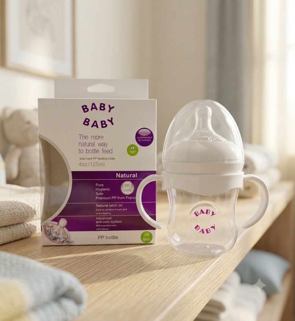 Tetero Anticólico Bebé 125ml – Sistema Doble Válvula Antireflujo, Ideal Recién Nacido