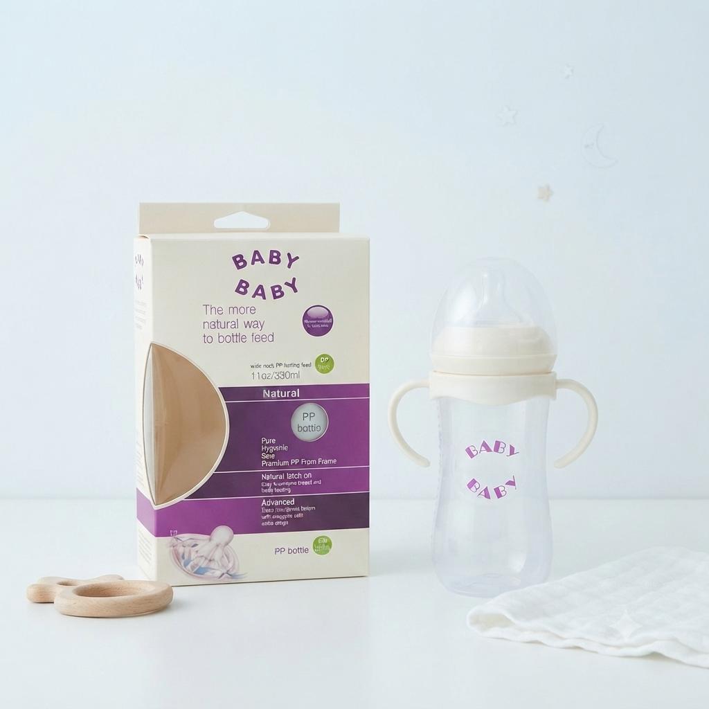 Tetero Anticólico Bebé 330ml – Sistema Doble Válvula Antireflujo, Libre de BPA